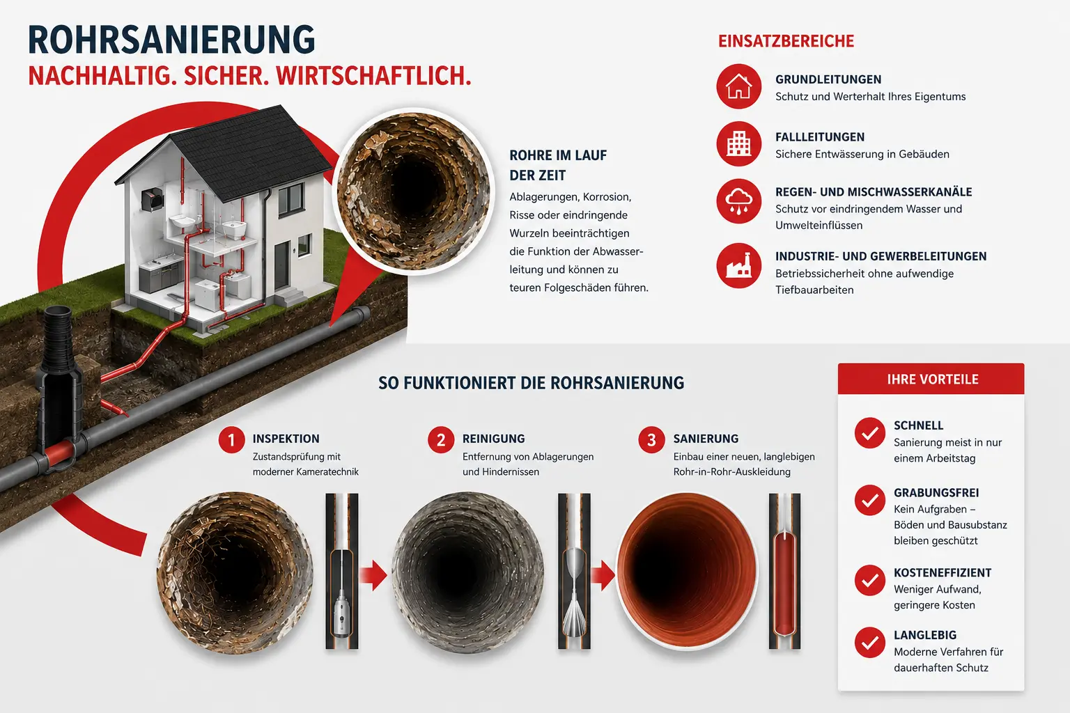Grabenlose Rohrsanierung