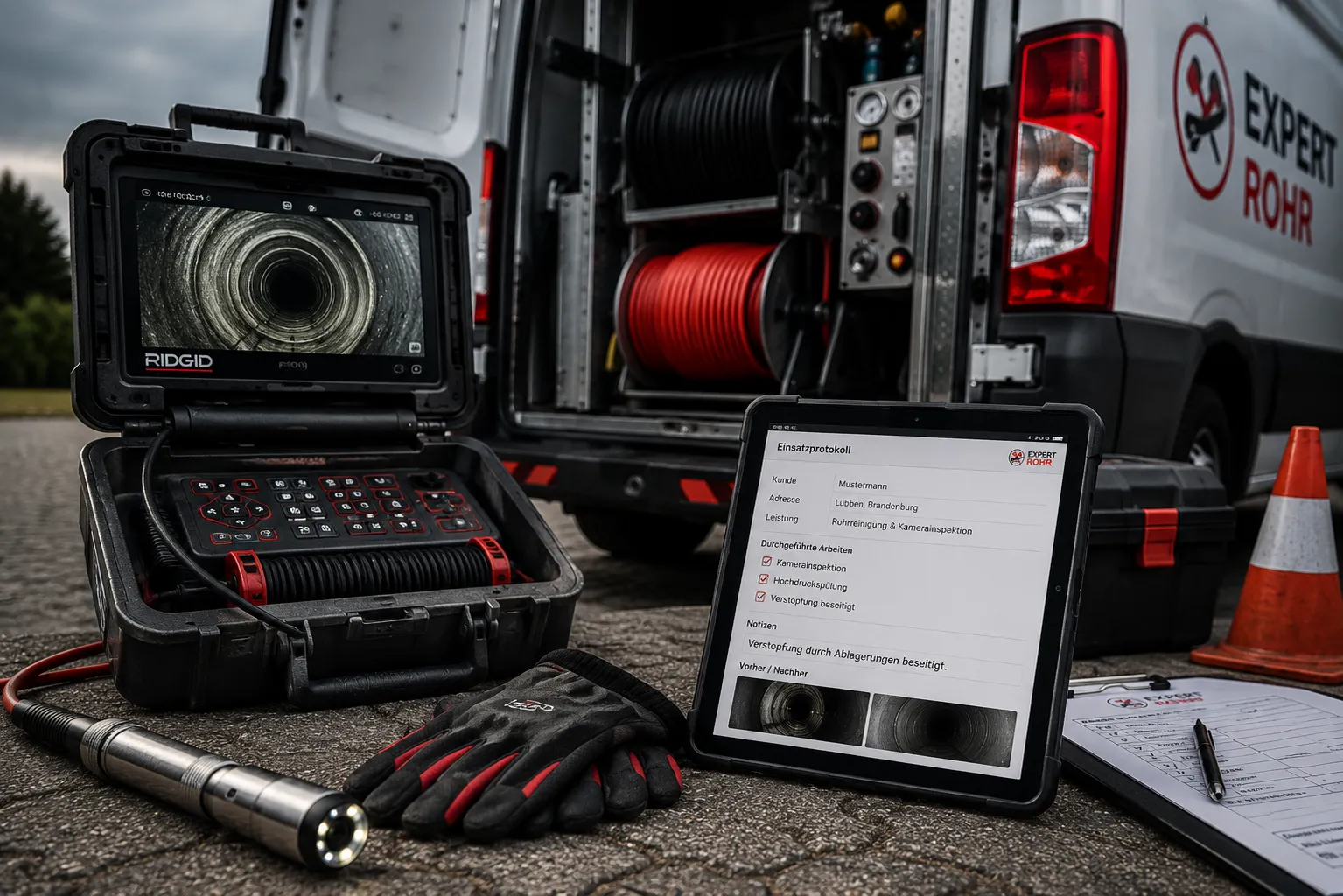 ExpertRohr Fahrzeug und Kamerainspektionstechnik im Einsatz